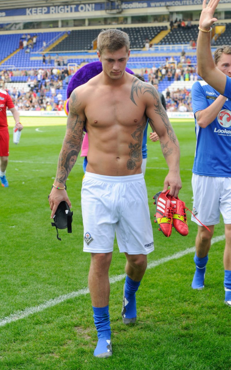 Dan Osborne Shirtless in Football Socks & Shorts on the Soccer field - Fit  Males - Shirtless & Naked