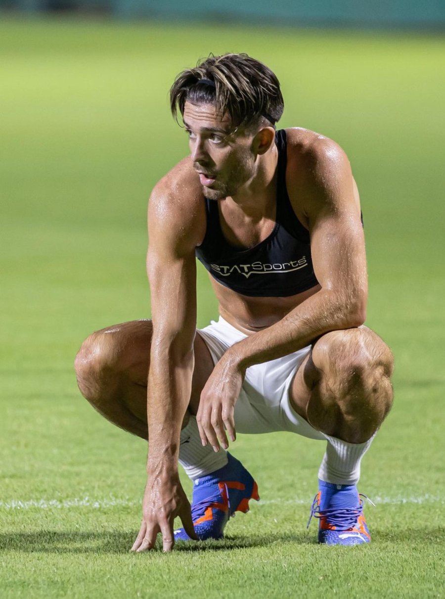 Jack Grealish Muscular Abs all Sweaty in Football Training - Fit Males -  Shirtless & Naked